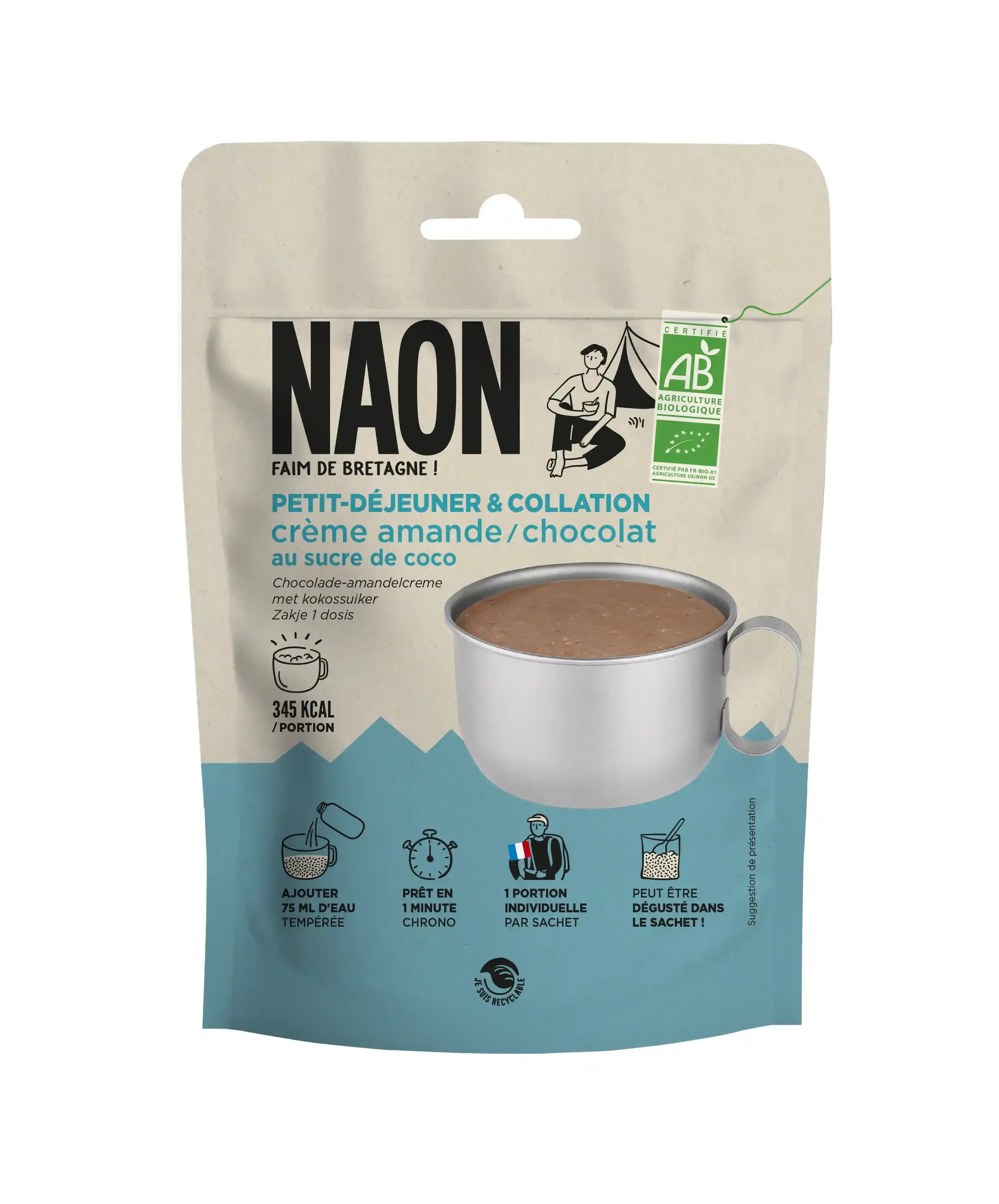 Crème Amande Chocolat Au Sucre De Coco - Repas Lyophilise | Naon