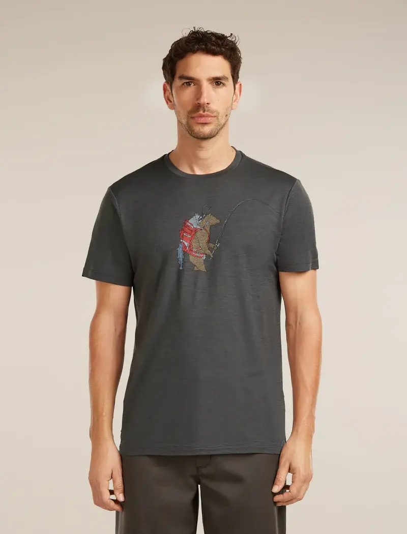 M Mer 150 Tech Lite Ss T-shirt Bear Catch Obsidian - Tee Shirt Mc