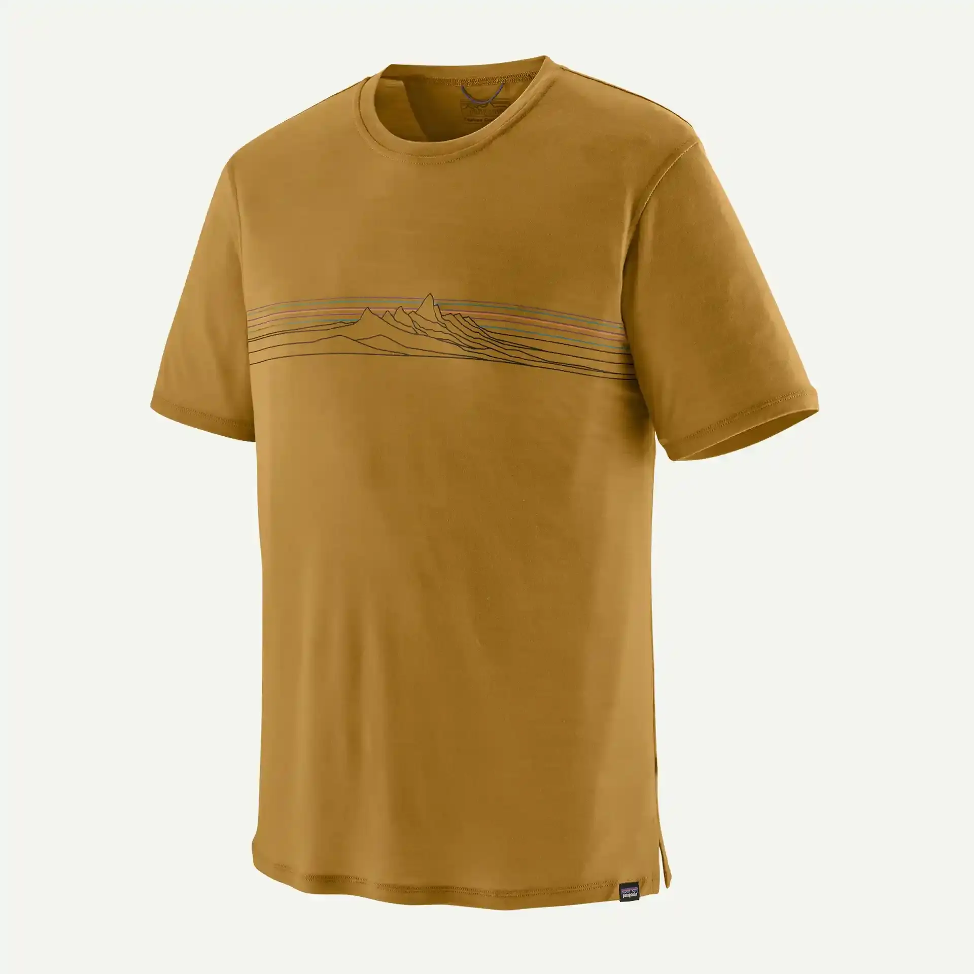 T-Shirt Cap Cool Merino Blend Strata Stripe Bobcat - Tee Shirt Mc | Patagonia
