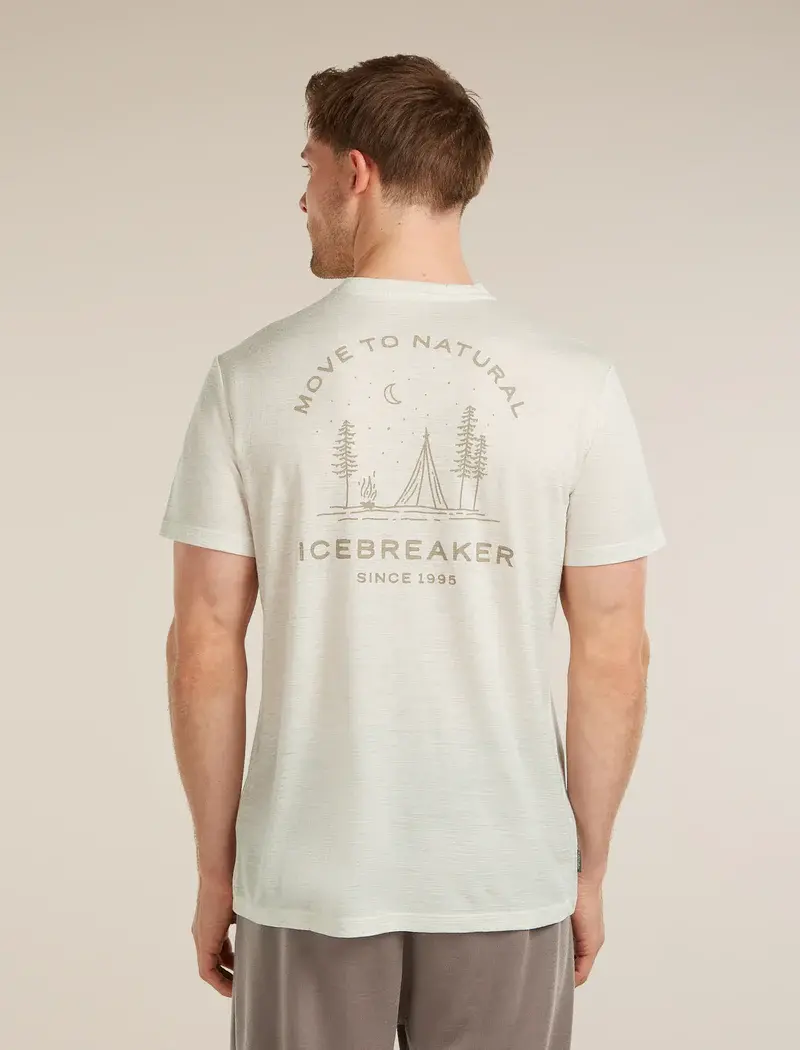 M Mer 150 Tech Lite Ss T-shirt Peaceful Pass Ecru Hthr - Tee Shirt Mc