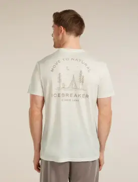 M Mer 150 Tech Lite Ss T-shirt Peaceful Pass Ecru Hthr - Tee Shirt Mc