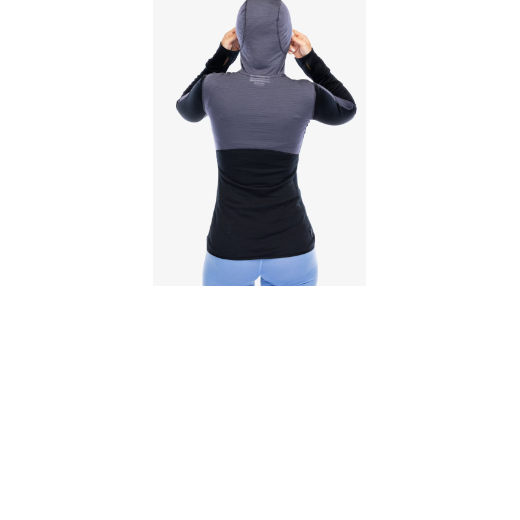 Merino Icebreaker 200 Realfleece Descender LS ZIP H GRAPHITE/Noir Femme