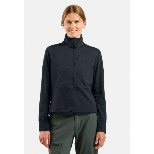 Polaire Femme Grid Fleece 1/2 Zip Black Melange
