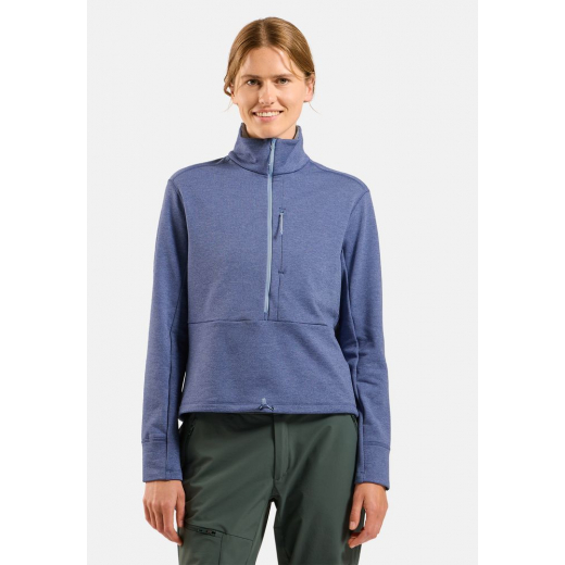Polaire Femme Grid Fleece 1/2 Zip Blue Heron Melange
