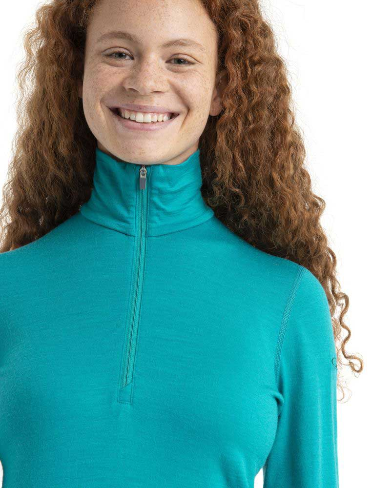 T-shirt Femme 200 Oasis Ls Half Zip Flux Green | Icebreaker