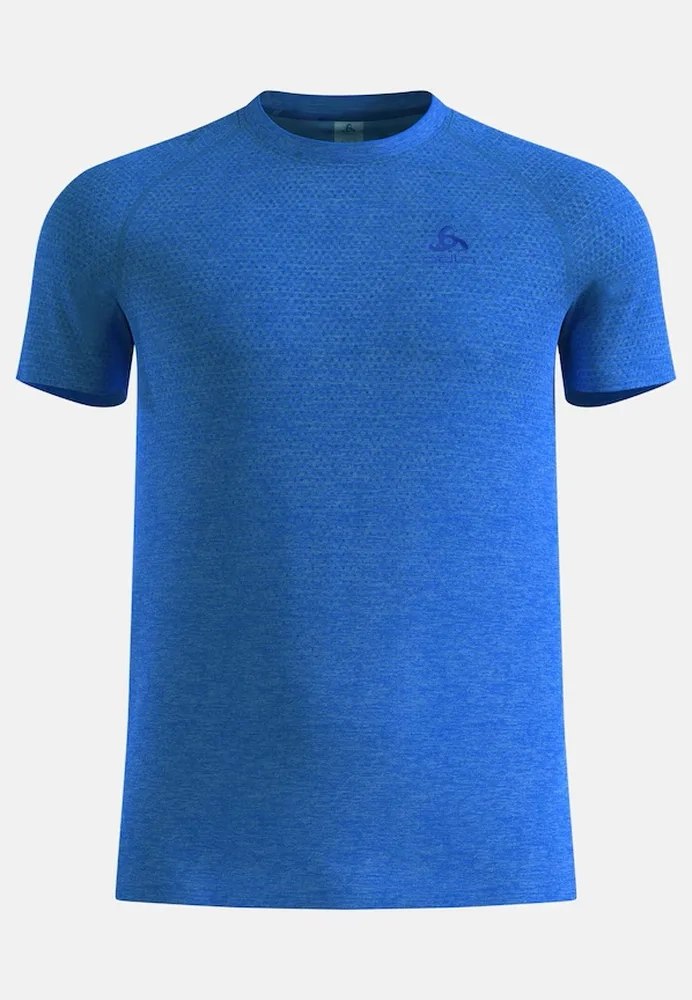 T-Shirt Essential Seamless Dazzling Blue Melange - Tee Shirt Mc | Odlo