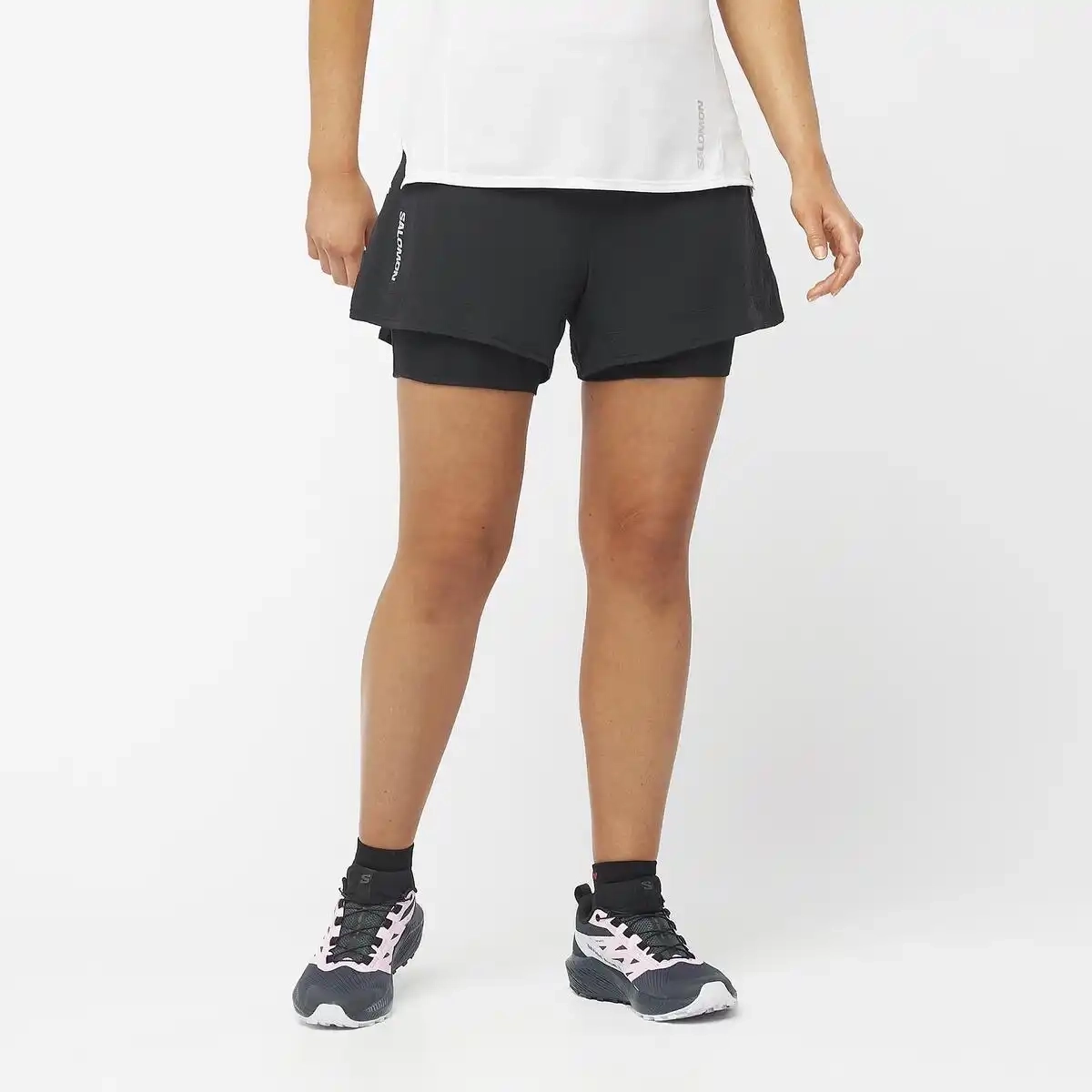 Short Femme Sense Aero 2in1 Deep Black - Short | Salomon