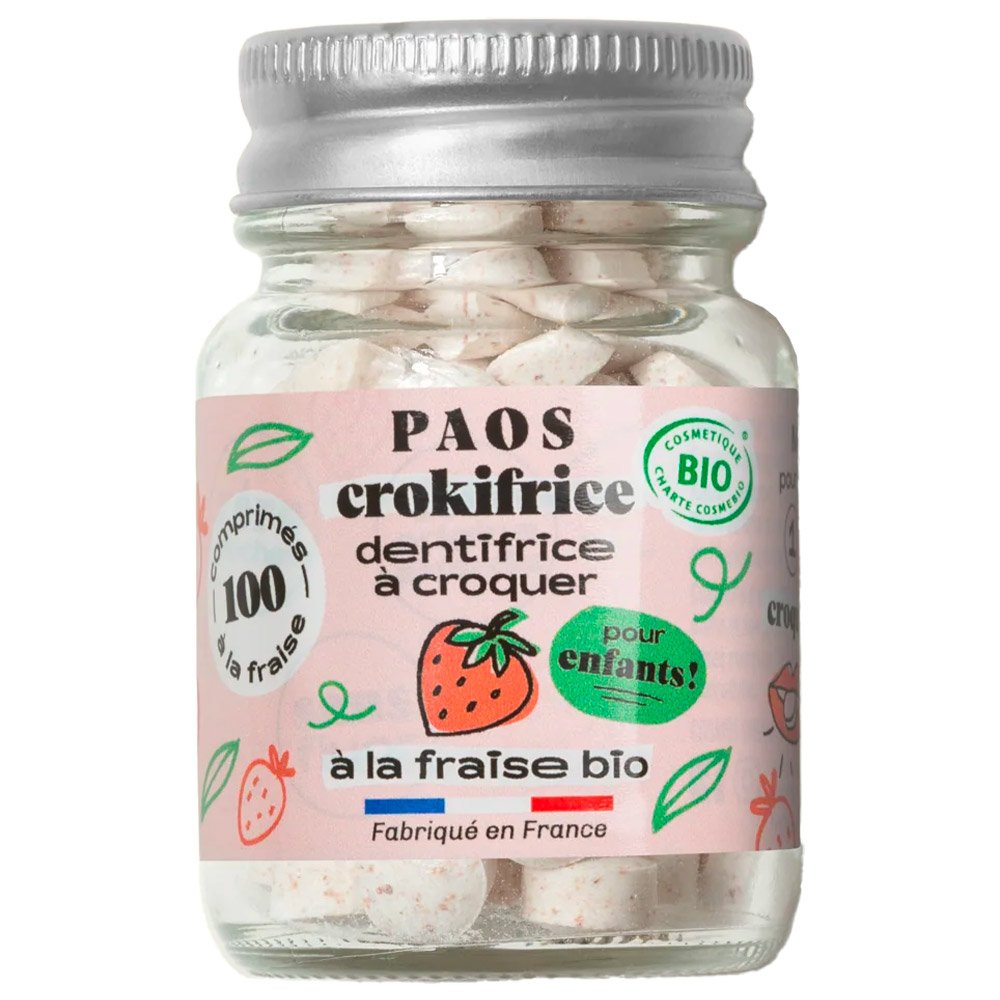 Dentifrice Bio A Croquer X100 Fraise - Hygiene | Paos