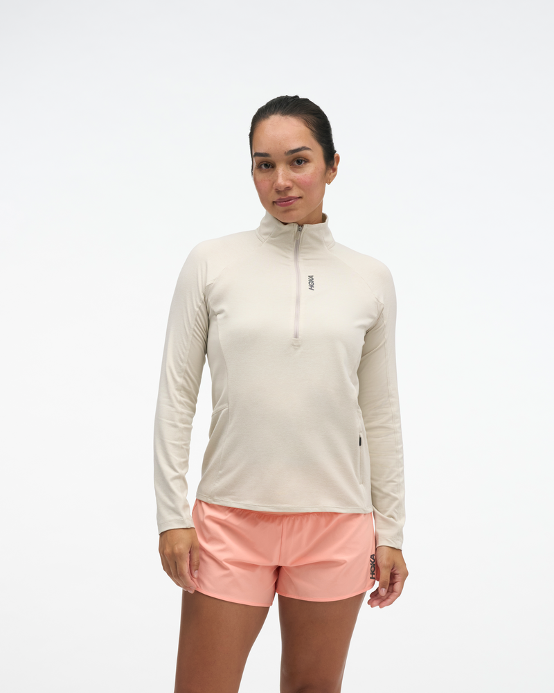 T-Shirt Femme Skyform Rock Grey Htr - Tee Shirt Ml | Hoka