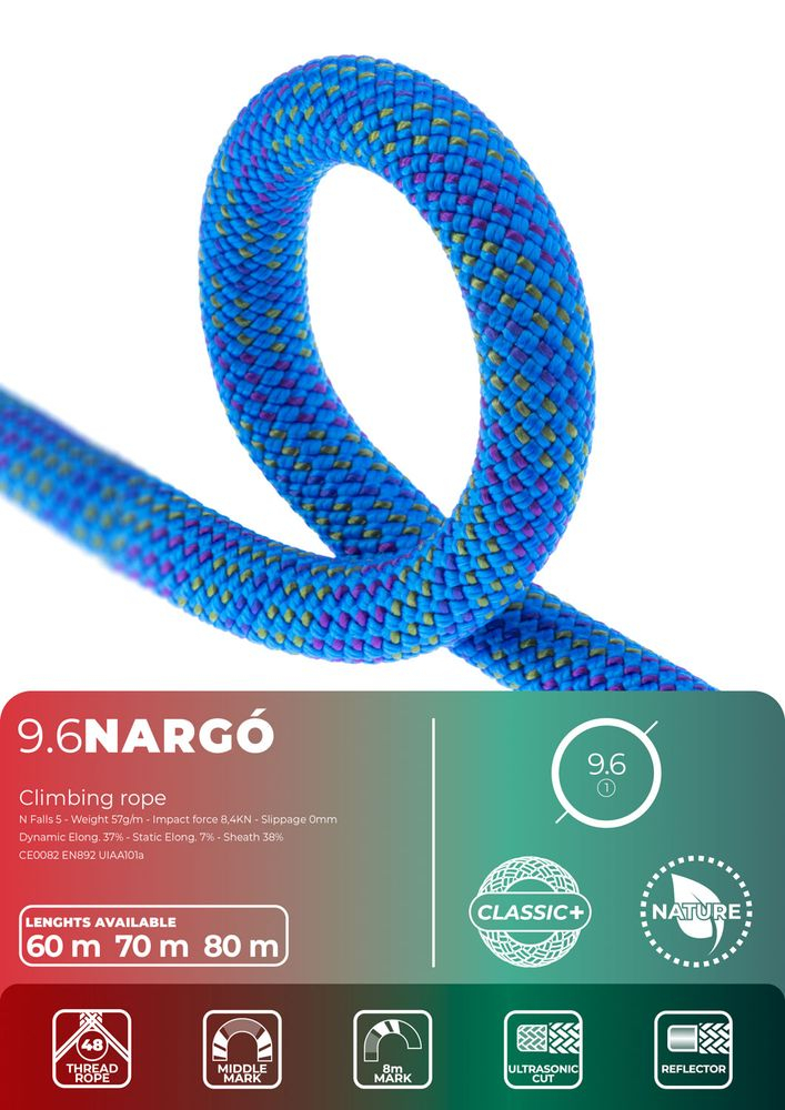 9,6mm Nargo 80m - Cordes A Simple | Fixe