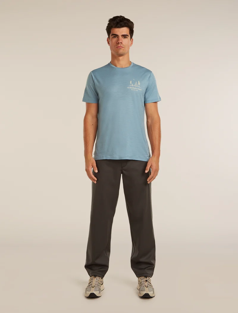 M Mer 150 Tech Lite Ss T-shirt Peaceful Pass Flint Blue - Tee Shirt Mc