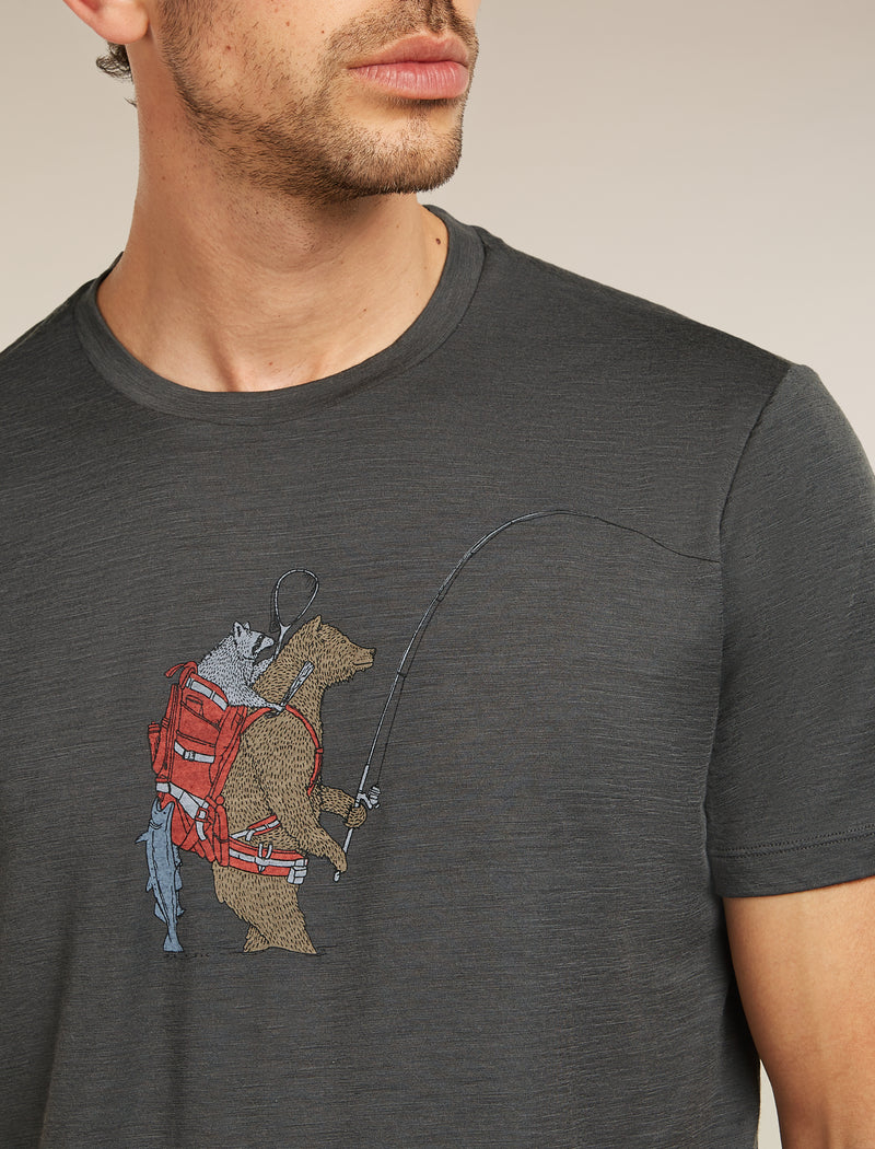 M Mer 150 Tech Lite Ss T-shirt Bear Catch Obsidian - Tee Shirt Mc