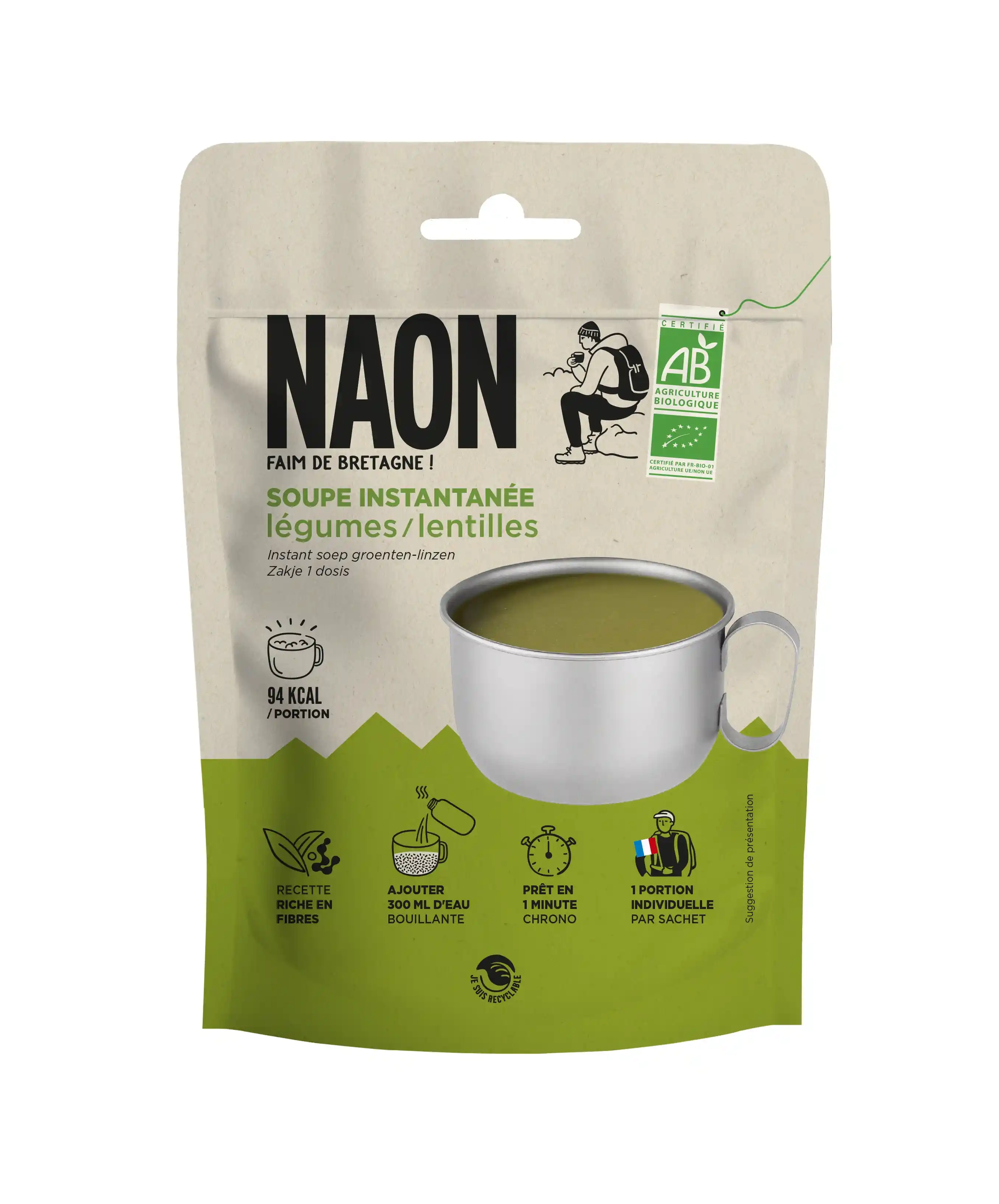 Soupe Légumes  Lentilles - Repas Lyophilise | Naon