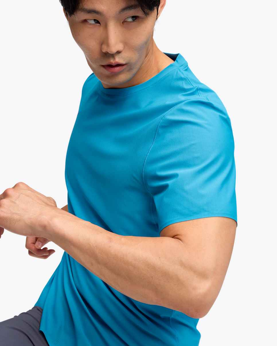 T-shirt Airolite 2.0 Blue - Tee Shirt Mc | Hoka