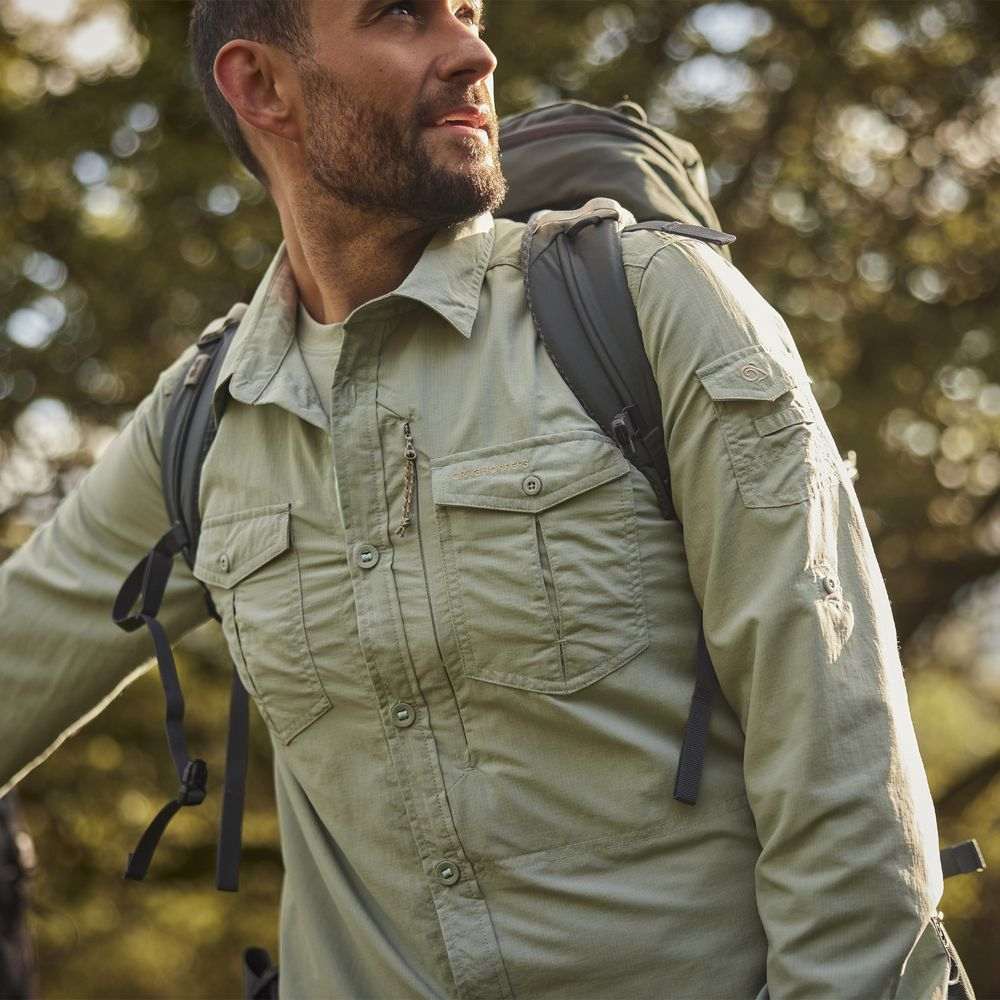 Chemise Nosilife Adventure Long Sleeved III Lichen Green | Craghoppers