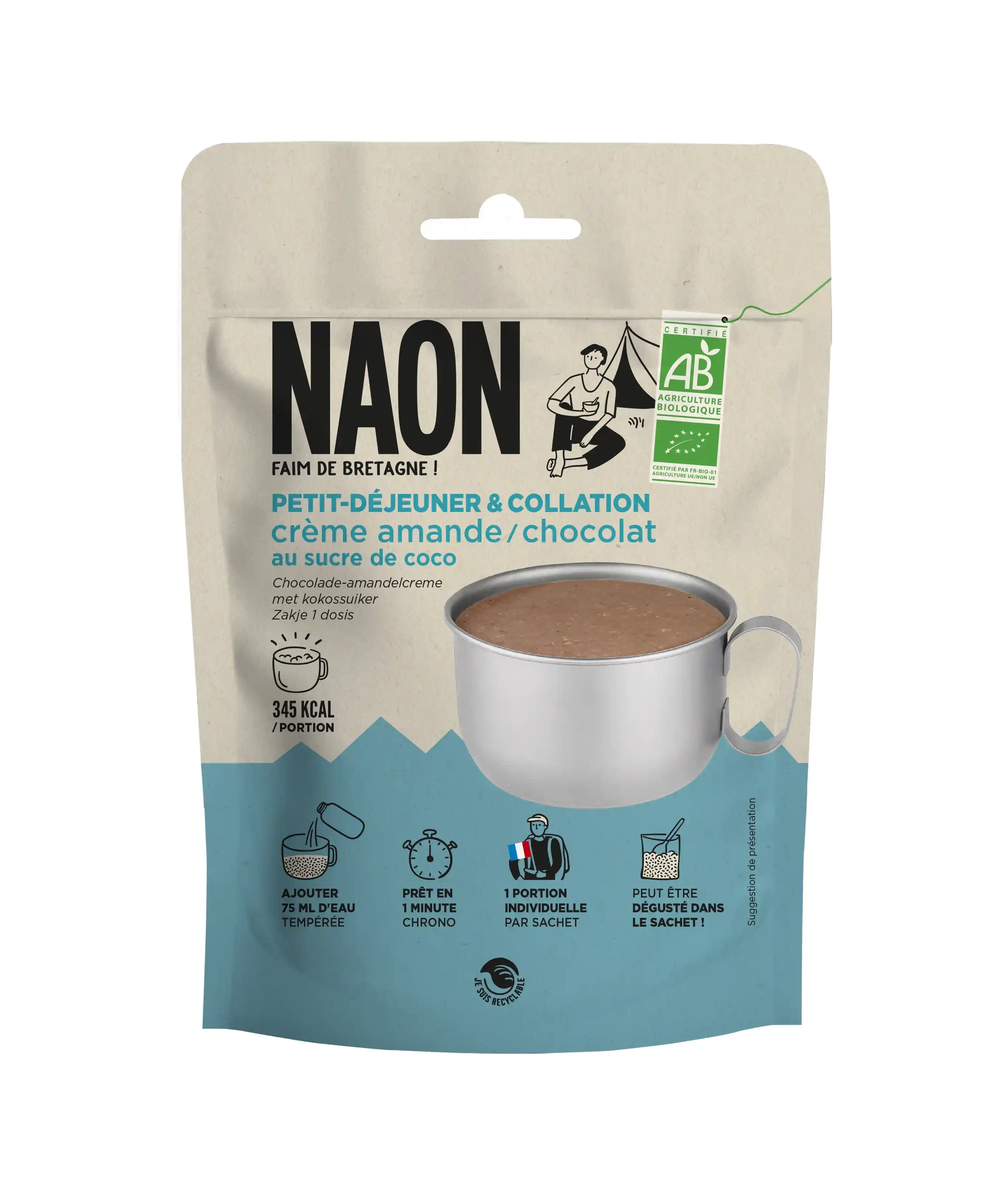 Crème Amande Chocolat Au Sucre De Coco - Repas Lyophilise | Naon