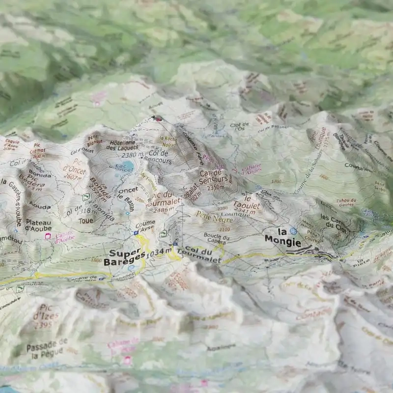 Carte En Relief Pic Du Midi Bigorre | Deniveles Editions