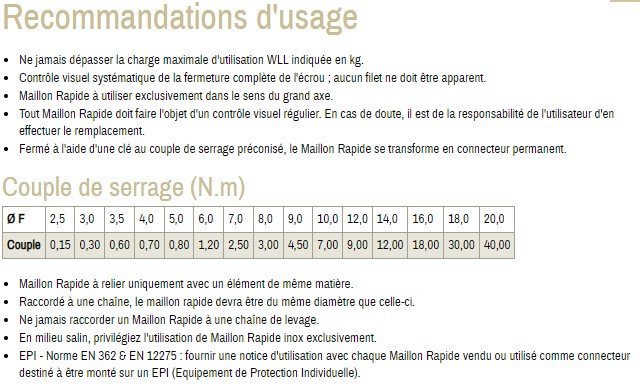 Maillon 8 Mm Normal Zingue Epi - Equipement De Parois | Peguet