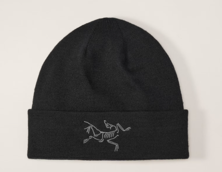 Bonnet Embroidered Bird Toque Black Arcteryx