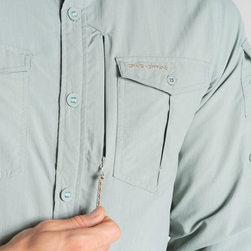 Chemise Nosilife Adventure Long Sleeved III Lichen Green | Craghoppers