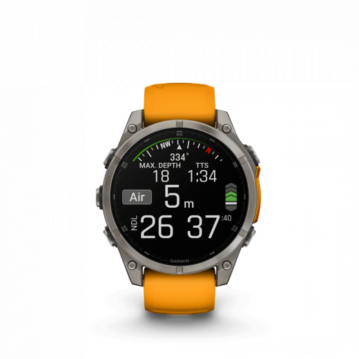 Fenix 8 47mm Amoled Sapphire Titane  Graphite - Gps Running | Garmin