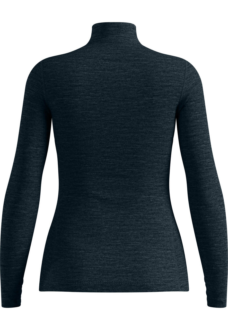 T-Shirt Femme Merino 200 1/2 Zip Dark Sapphire - Tee Shirt Ml | Odlo