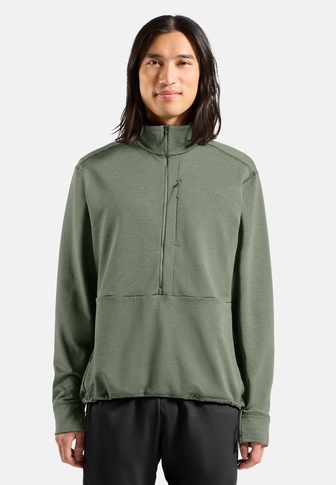 Polaire Grid Fleece 1/2 Zip Shadow Melange