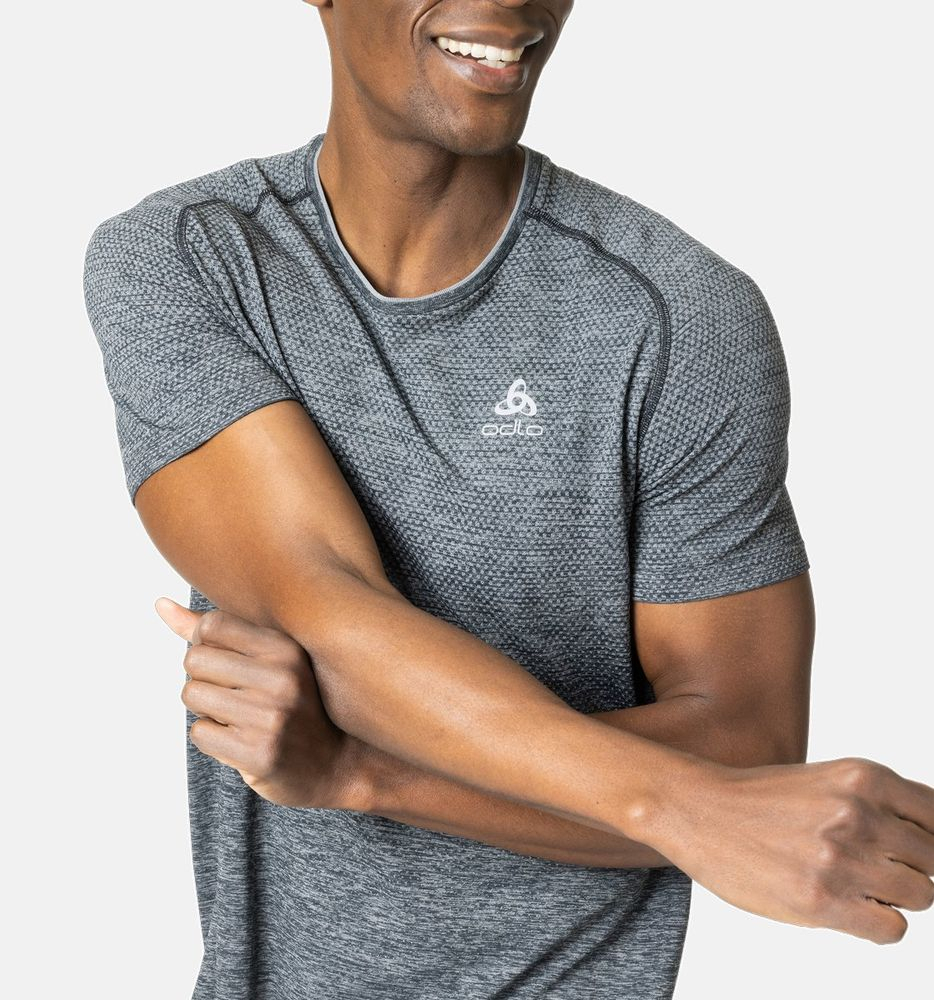 T-shirt Essential Seamless Grey - Tee Shirt Mc | Odlo