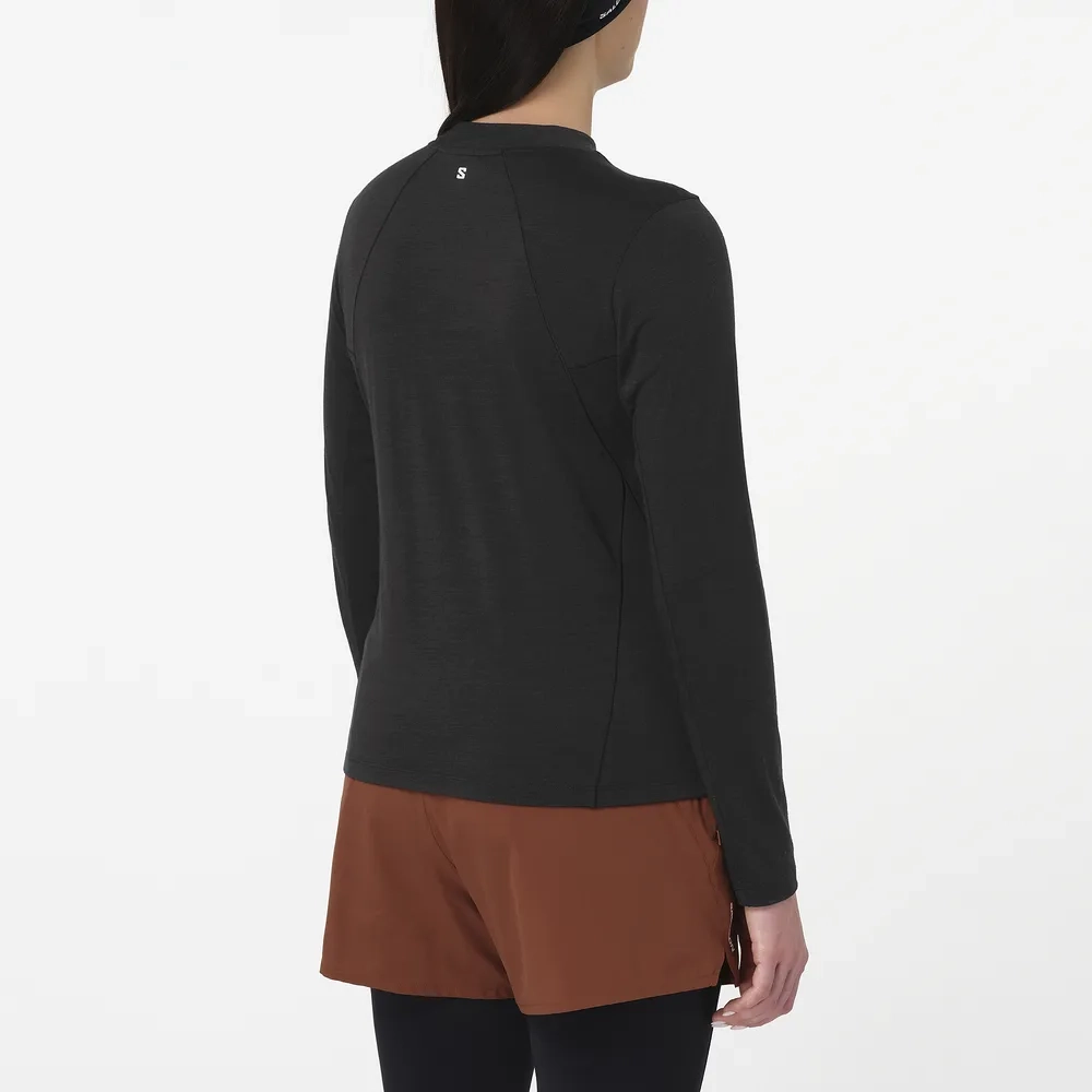 T-Shirt Femme Sense Merino Deep Black - Tee Shirt Ml | Salomon