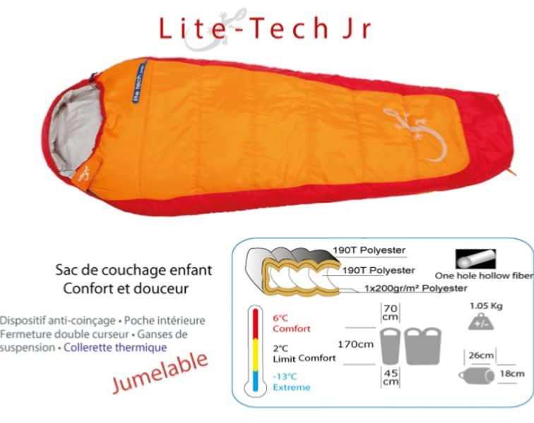 Lite Tech Junior 6/2 Pfc - Zip Gauche - Sac De Couchage | Freetime