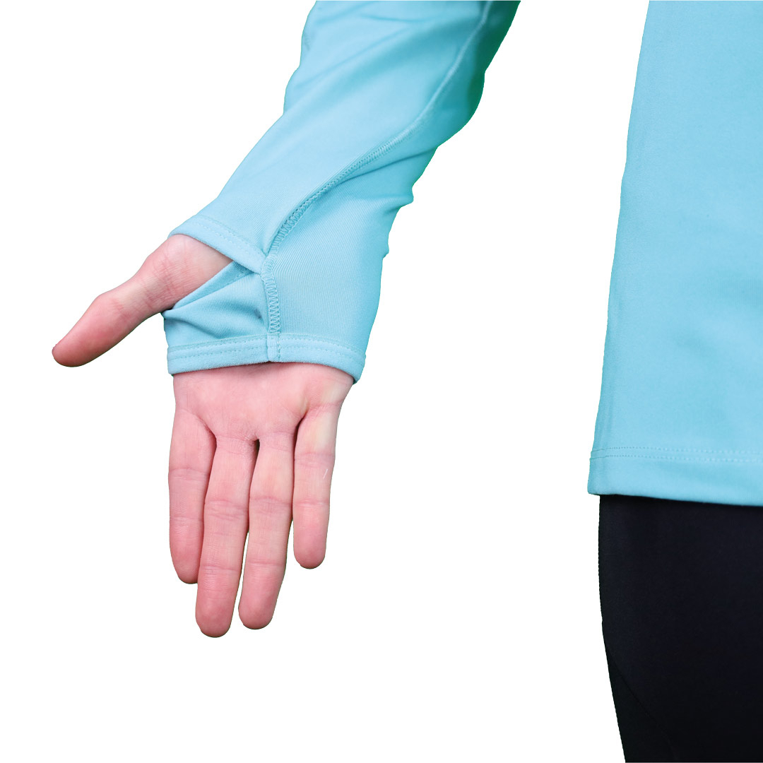 Ladies Fleece 1/2 Zip Top Trail+ Turquoise | Impulse Outdoor