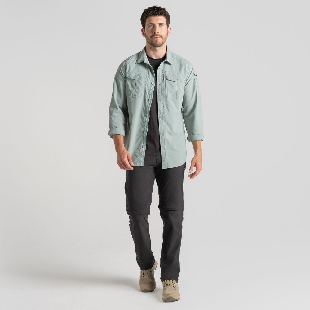 Chemise Nosilife Adventure Long Sleeved III Lichen Green | Craghoppers