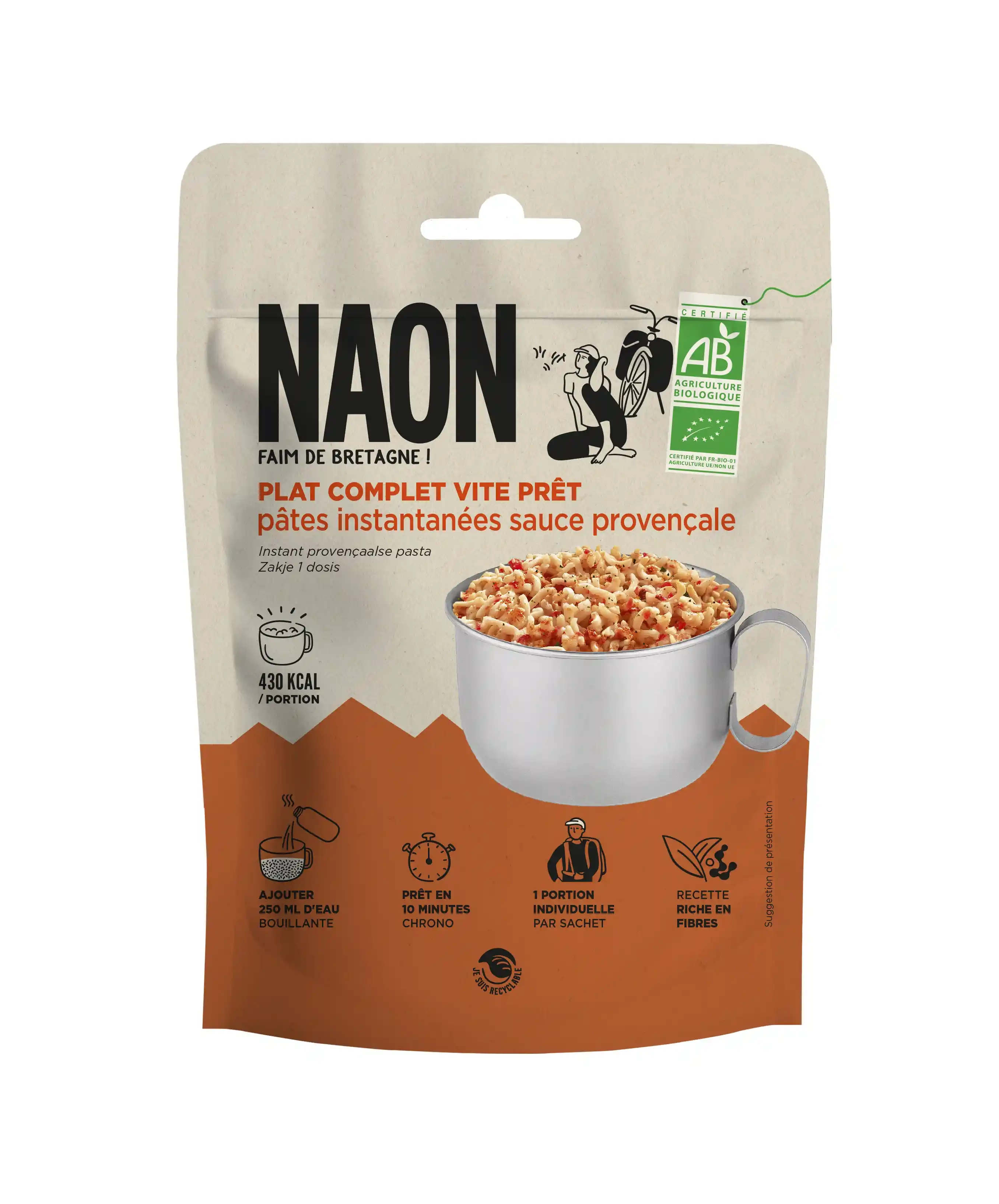 Pâtes Instantanées Sauce Provençale - Repas Lyophilise | Naon