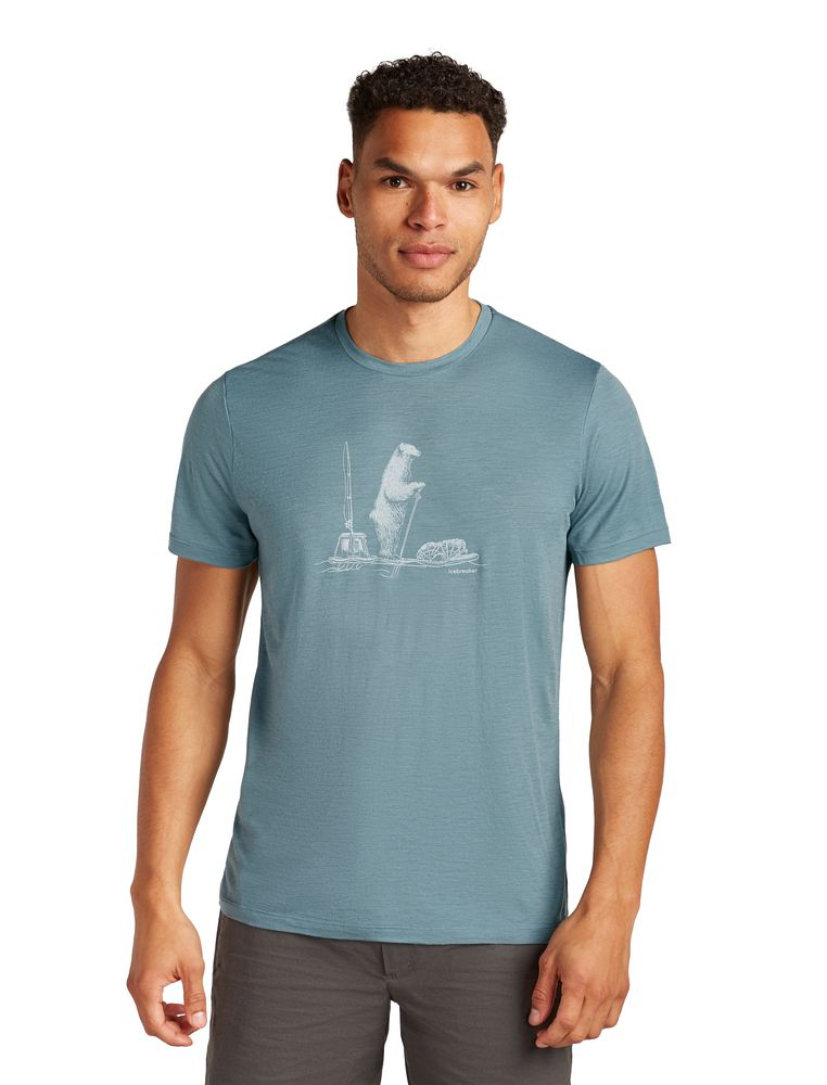 T-shirt Merino 150 Tech Lite Pol Paddle Blue Ash | Icebreaker