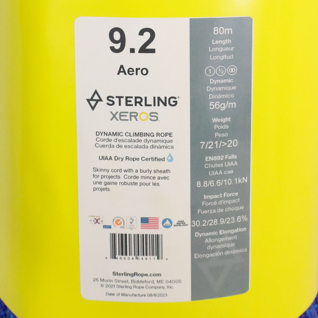 Aero 9,2mm Blue Xeros 80m - Cordes A Simple | Sterling Rope