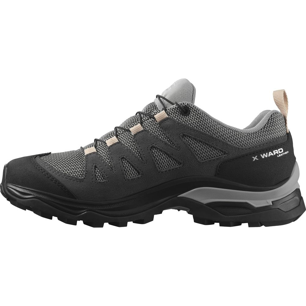 X Ward Leather Gtx Femme Vintage Gull / Black / Ebony | Salomon
