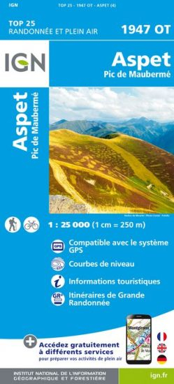 Carte 1947ot Aspet Pic De Mauberme - Cartes | Ign