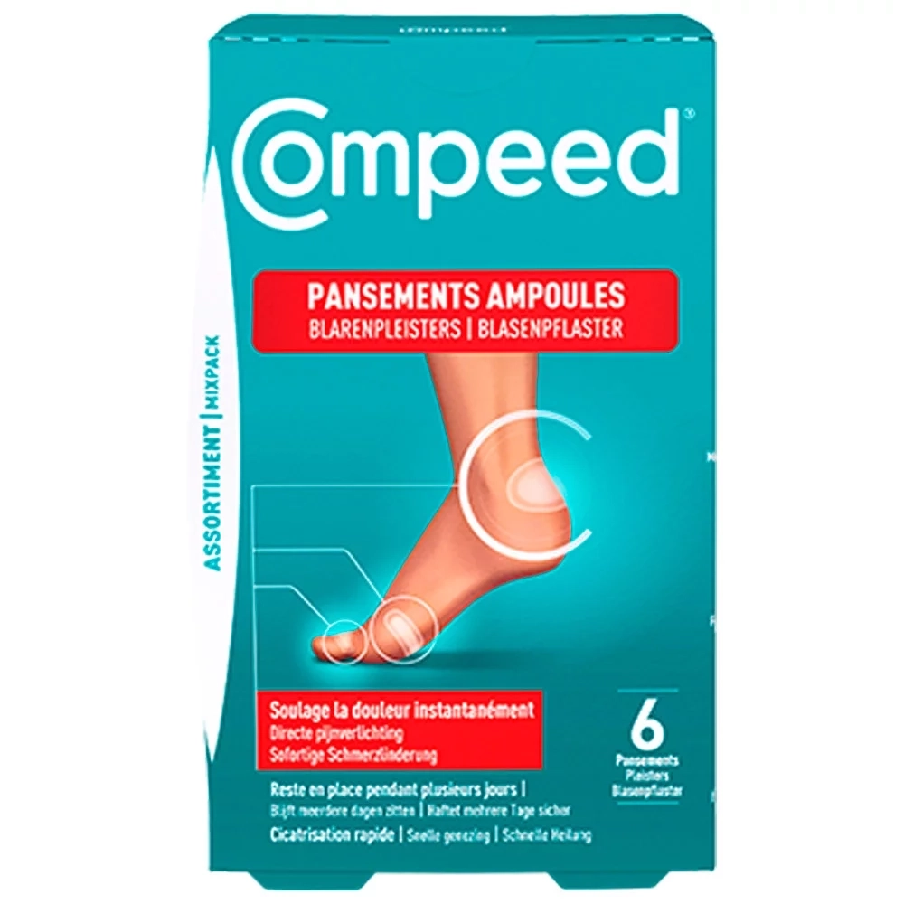 Pansement Ampoules Assortiment Bt 6 - Soins Pied | Compeed