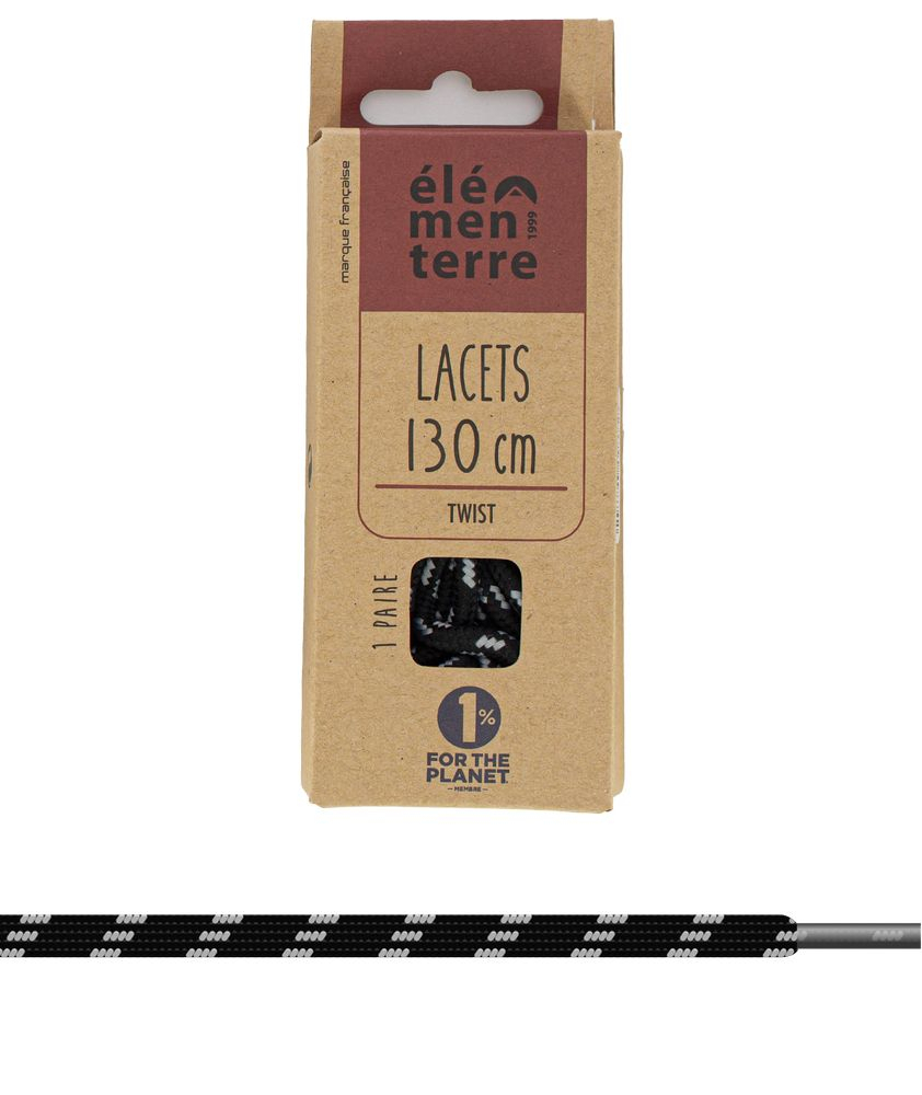 Lacets Twist Noir Gris - Lacets | Elementerre