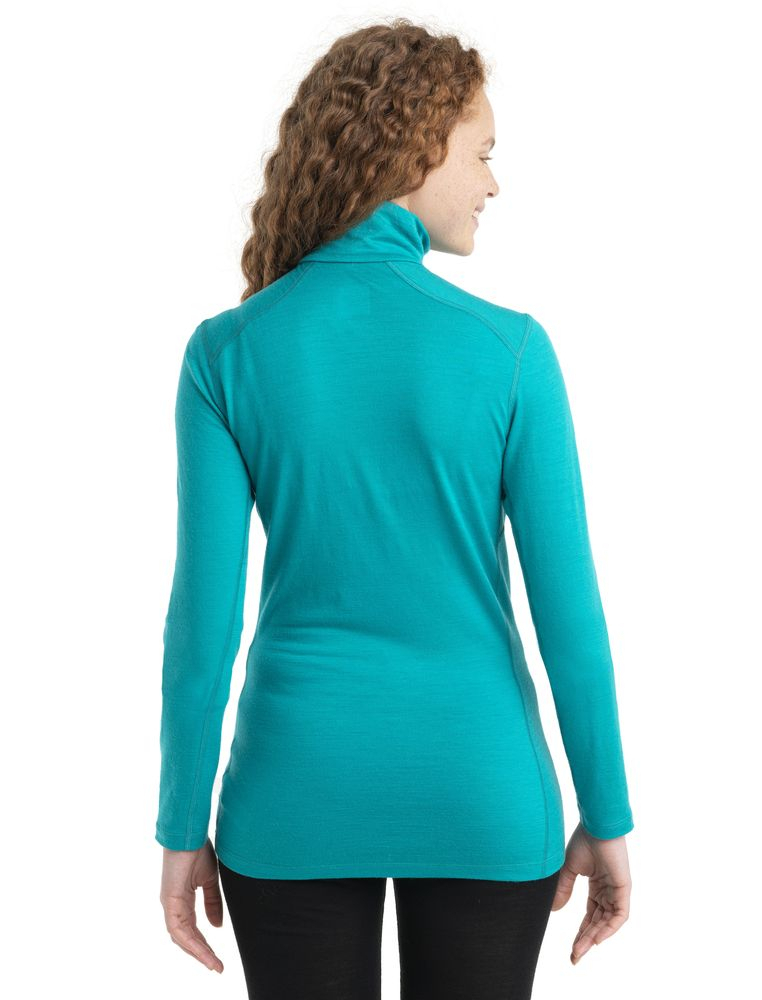T-shirt Femme 200 Oasis Ls Half Zip Flux Green | Icebreaker