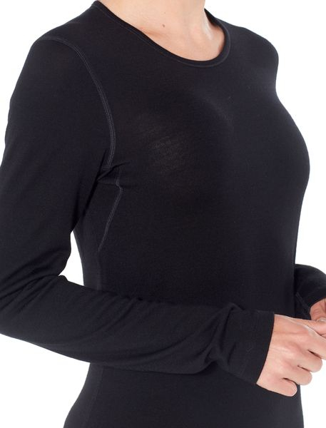T-shirt Femme 260 Tech Ls Crewe Noir - Tee Shirt Ml | Icebreaker