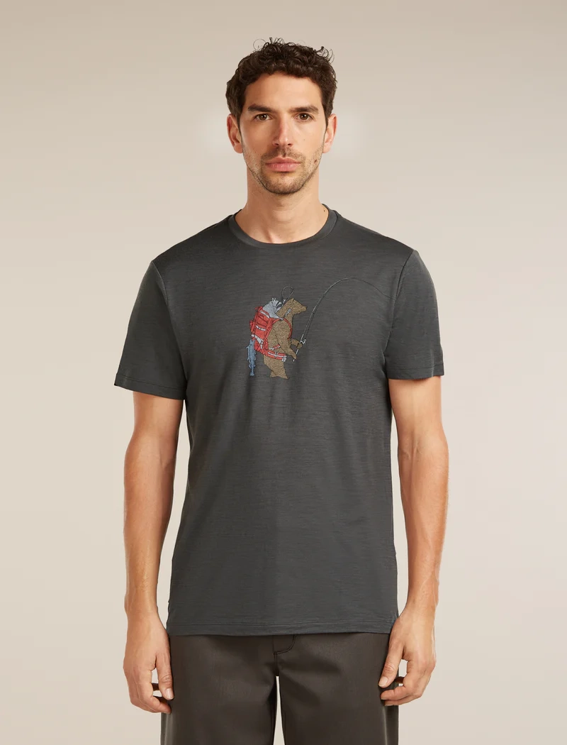 M Mer 150 Tech Lite Ss T-shirt Bear Catch Obsidian - Tee Shirt Mc