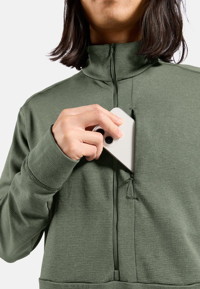 Polaire Grid Fleece 1/2 Zip Shadow Melange