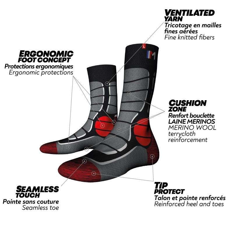 Trek Medium Rouge - Chaussettes | Monnet
