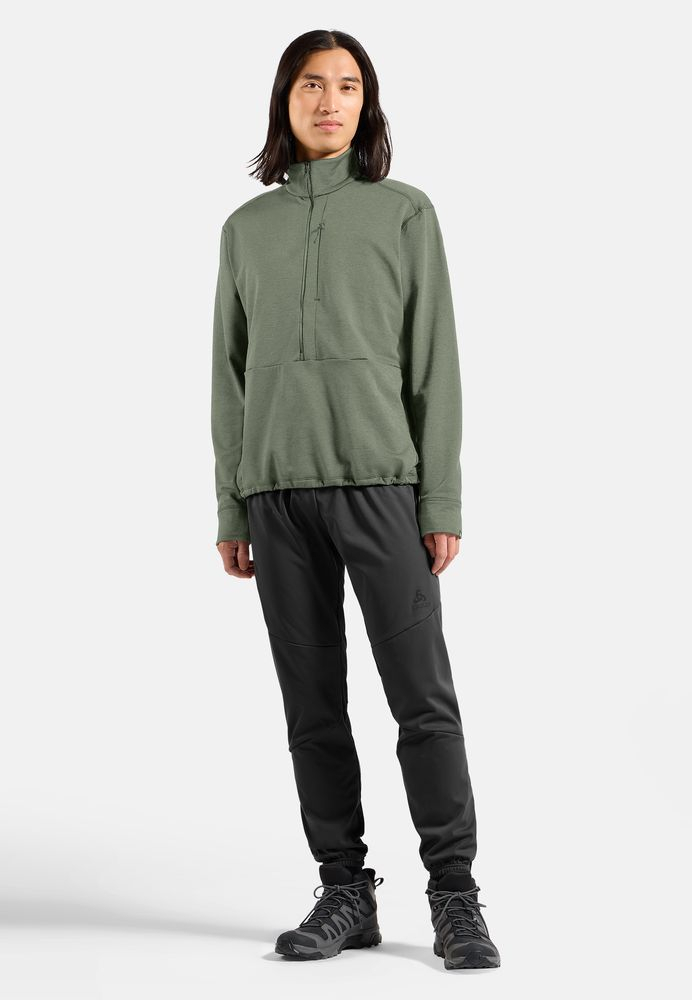Polaire Grid Fleece 1/2 Zip Shadow Melange