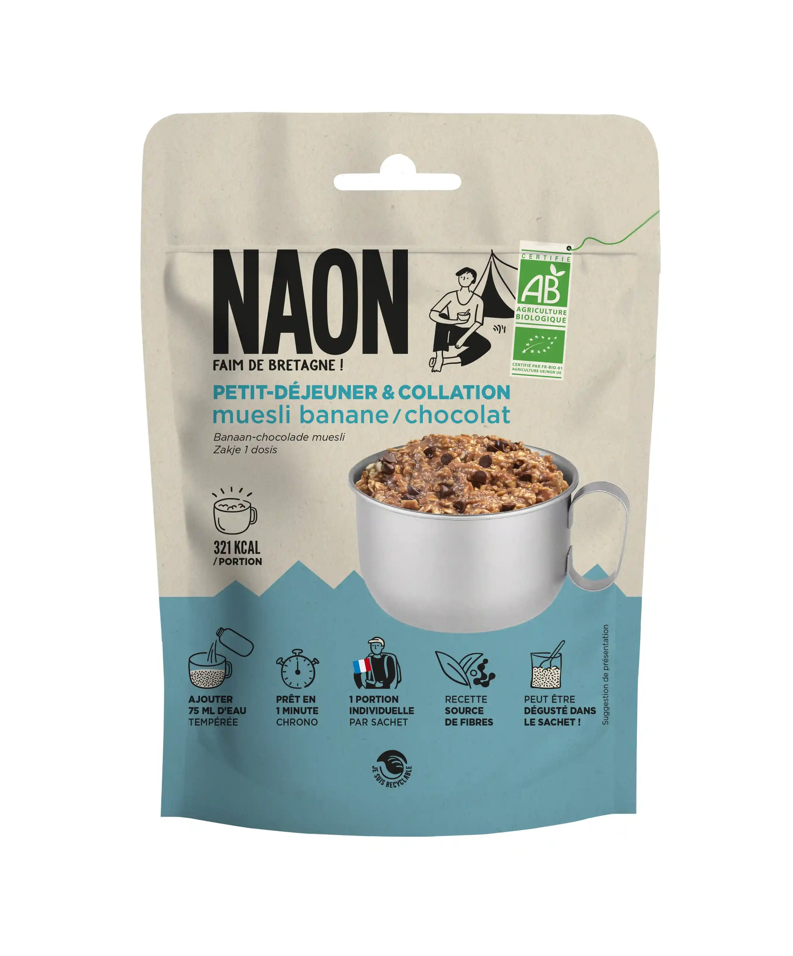 Muesli Banane Chocolat - Repas Lyophilise | Naon