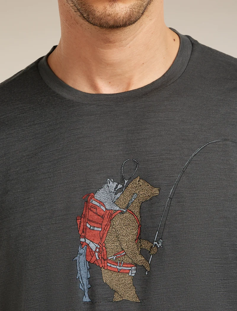 M Mer 150 Tech Lite Ss T-shirt Bear Catch Obsidian - Tee Shirt Mc