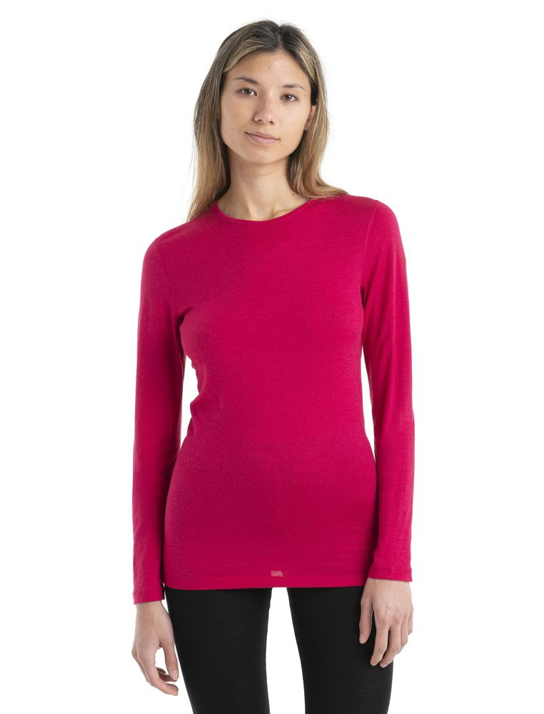 T-shirt Femme 200 Oasis Ls Crewe Electron Pink | Icebreaker