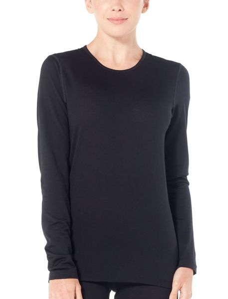 W 200 Oasis Ls Crewe Black - Tee Shirt Ml | Icebreaker