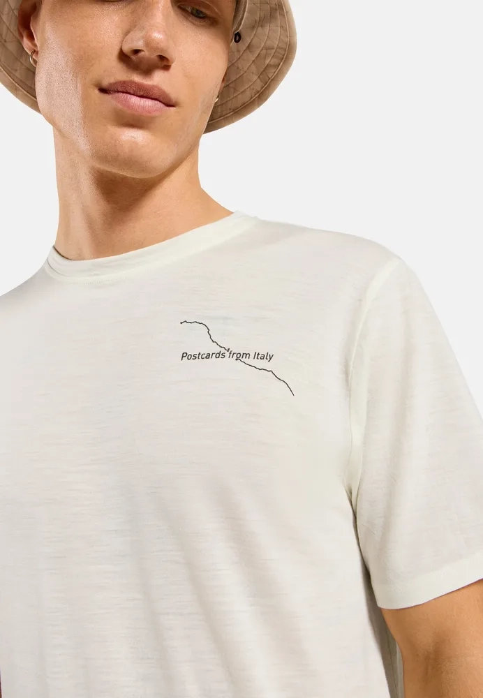 T-Shirt Merino 160 Postcards Gardenia - Tee Shirt Mc | Odlo